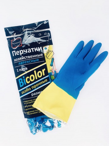 Перчатки хозяйственные BICOLOR   L 