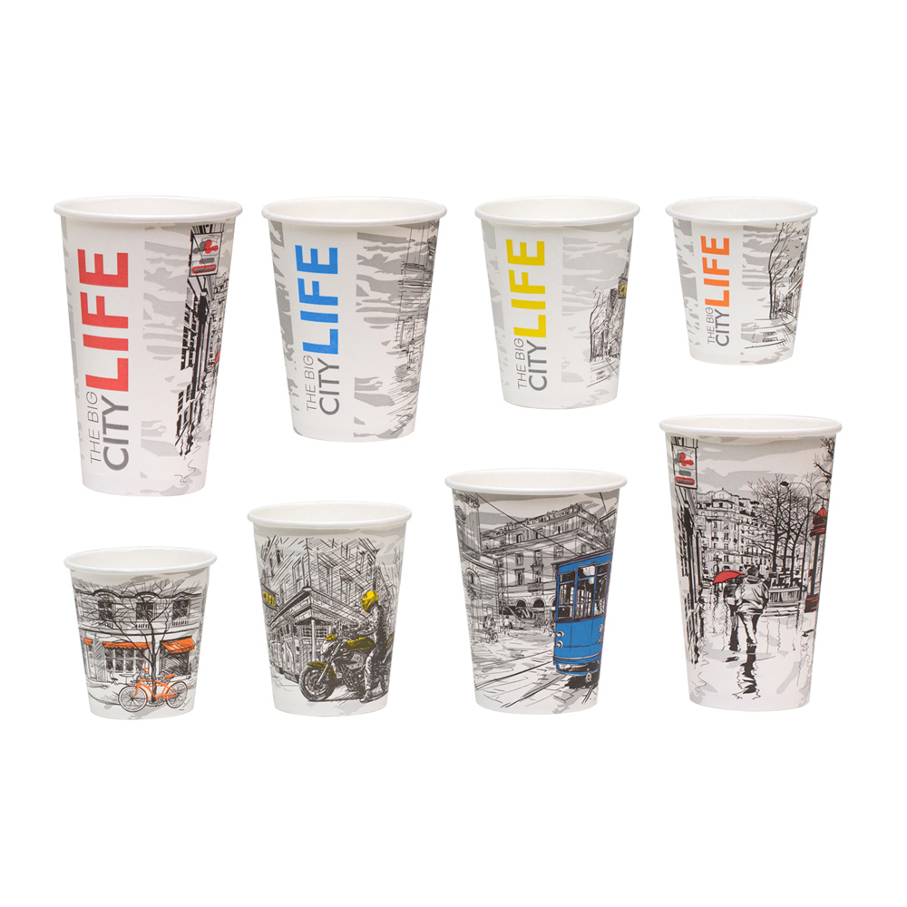 Стакан одноразовый бумажный 300мл без крышки Big City Life Паперскоп